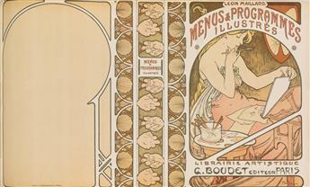 LÉON MAILLARD (DATES UNKNOWN). LES MENUS ET PROGRAMMES ILLUSTRÉS. Bound volume. 1898. 12x9 inches, 31x21 cm. G. Boudet, Paris.